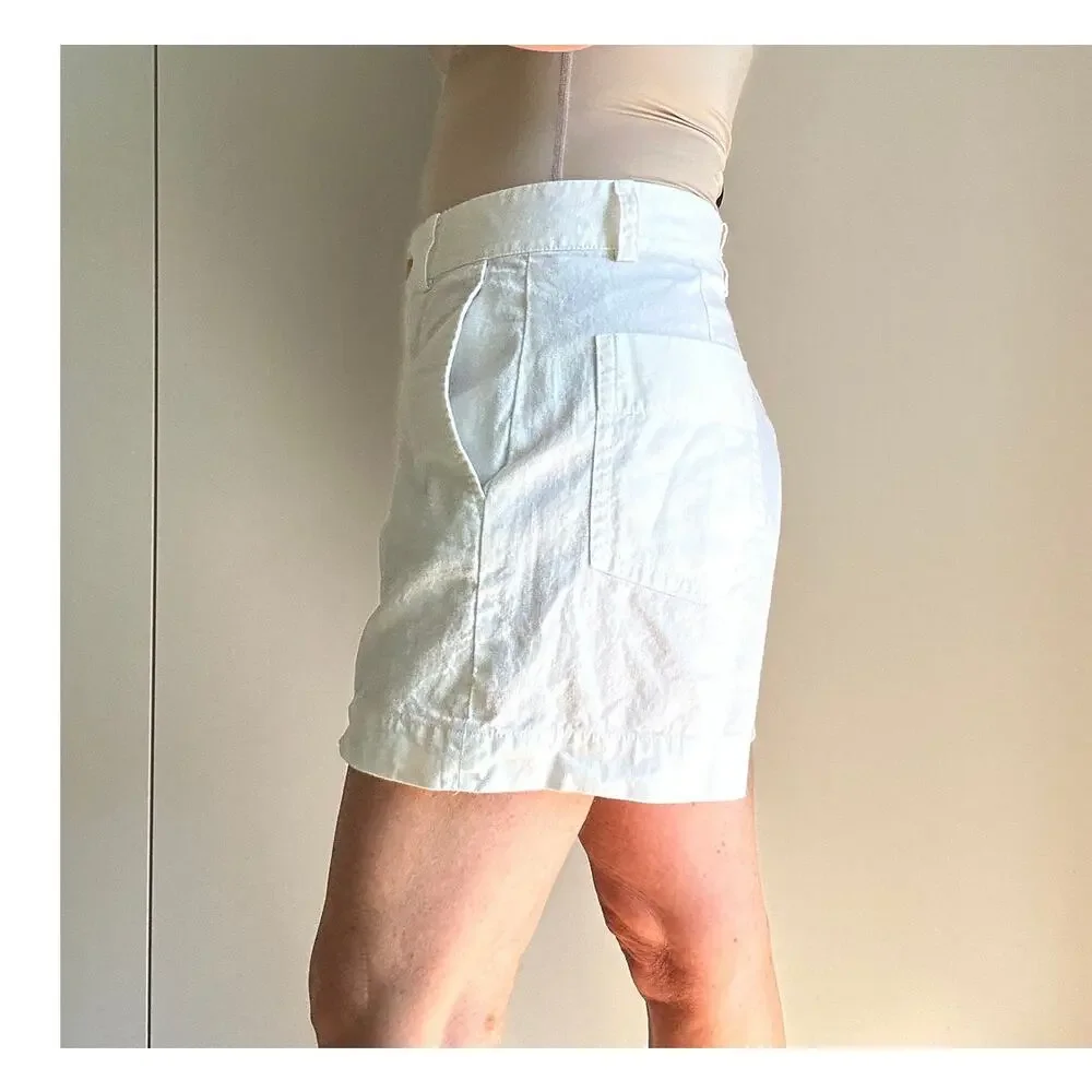 Vince Off White Hemp/Cotton Dress Shorts Classic Preppy Summer Coastal